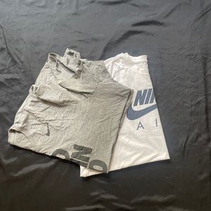 Men’s Nike Air T-Shirt 2X 2 Count Grey And White